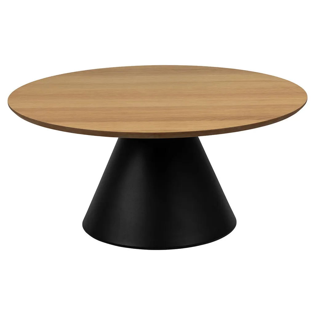 Table basse Soli en chêne massif Ø85cm, design scandinave élégant pour salon