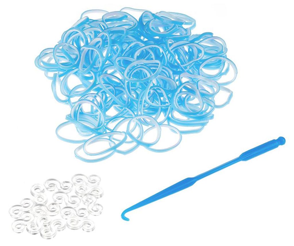 Mucola Loom Bänder Blau zweifarbig blau 200 Stück – DIY Gummibänder für Armbänder, kompatibel mit allen Loom-Boards, reißfest & elastisch, ...