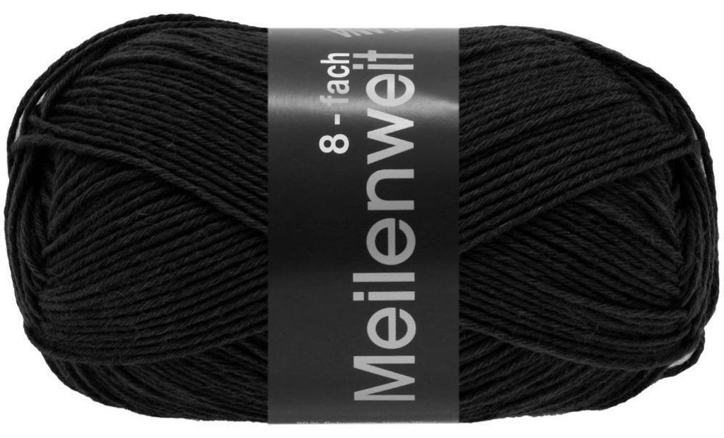 Lana Grossa - Meilenweit 8-fach 150g 9558 schwarz Produktbild 