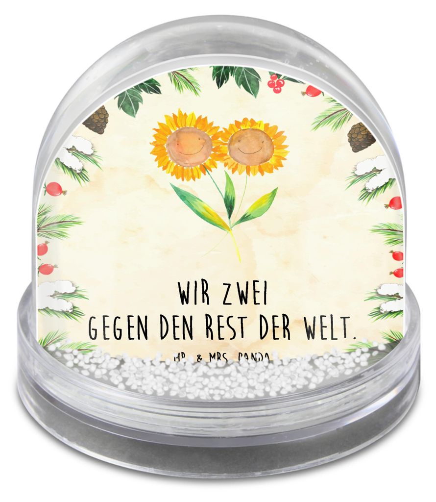 Mr. & Mrs. Panda Dekokugel Blume Sonnenblume - Naturpapier - Geschenk, Garten, Weihnachts Schneekugel, Freundin, Weihnachten, Sonnenblumen, Best Fr...
