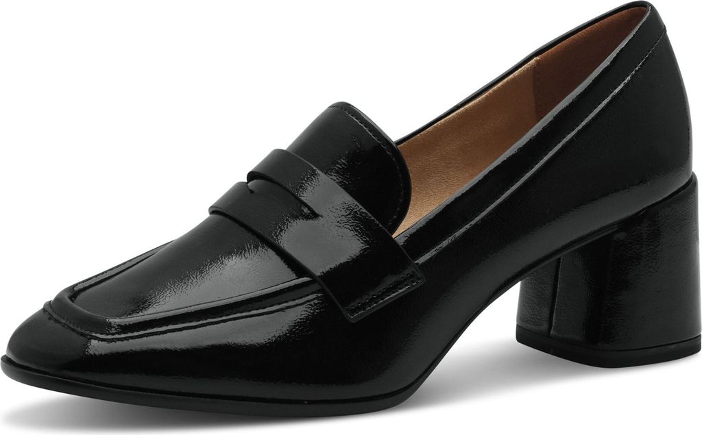 Tamaris Damen Pumps College Penny Loafer Blockabsatz Karree Form 1-24401-44, Größe:37 EU, Farbe:Schwarz