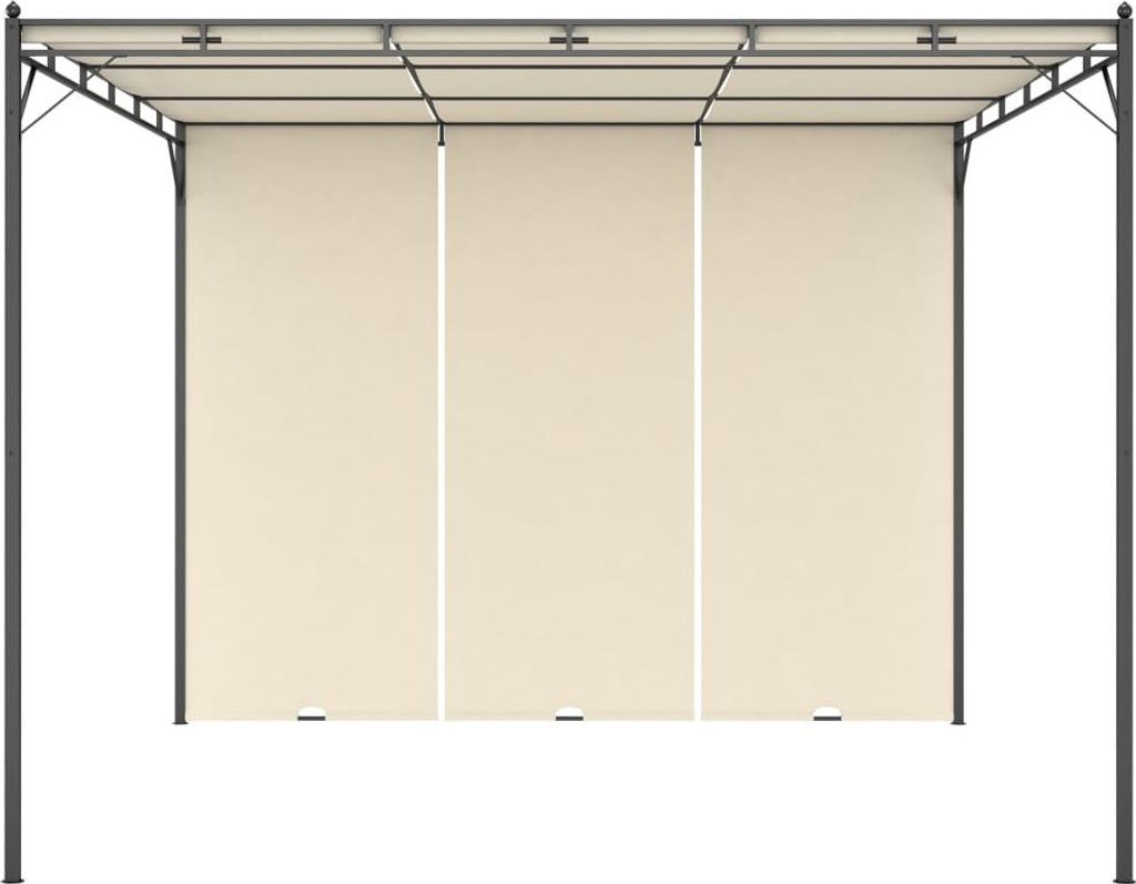 vidaXL Gartenpavillon mit Seitenvorhang 3x3x2,25 m Creme Produktbild 