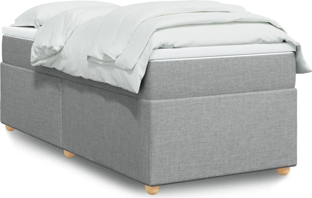Maison Exclusive - Boxspringbett mit Matratze Hellgrau 90x190 cm Stoff