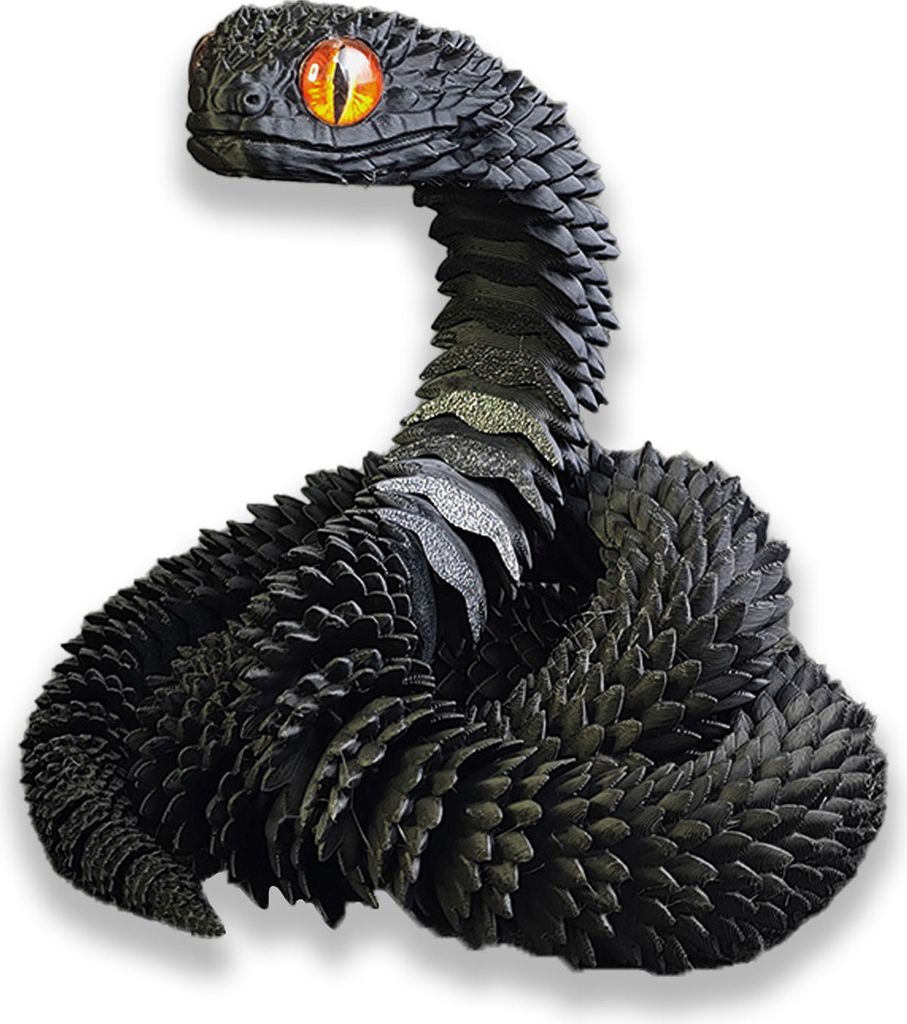 3D-gedruckte Schlangenfigur mit beweglichen Gelenken, Schlangenfigur, artikuliertes Tiermodell, Spielzeug, Heimbüro, Bücherregal, Schreibtisch-De...