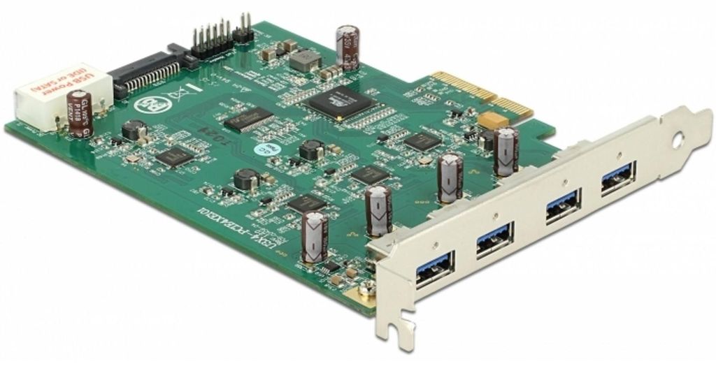 DeLOCK PCI Express Karte x4 > 4 x extern USB-A 3.2 Gen 1 (Quad