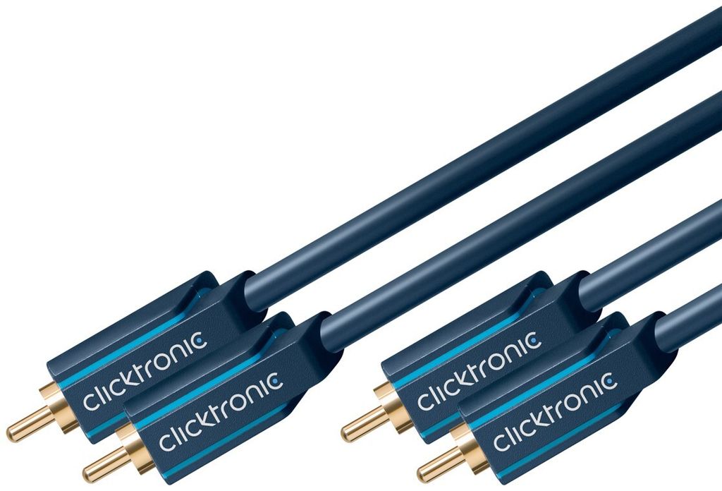 ClickTronic 3m Stereo Audio, Männlich, 2 x RCA, Männlich, 3 m, Blau