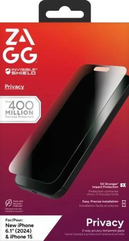 InvisibleShield Glass Elite Privacy per iPhone 15 & 16 | Zagg Italia