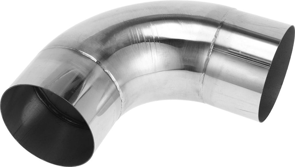 90 Grad Bogen Auspuffrohr DIY Custom Auto Modifiziertes Auspuffrohr Rohrleitung 89mm/3.5" OD 150mm/5.91" Länge 304 Edelstahl Silberton