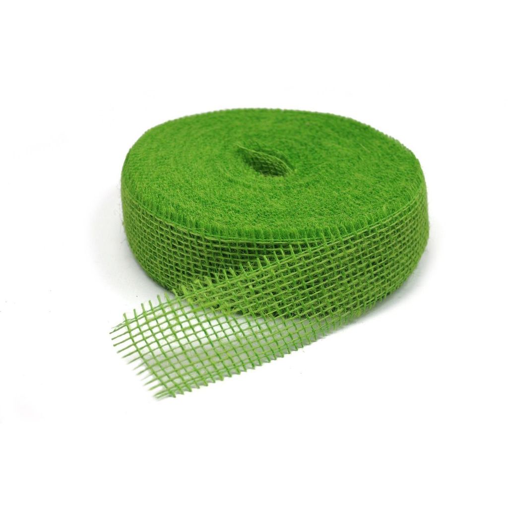 Juteband Grün 5cm x 40m - Dekoband für Blumen, Basteln & DIY
