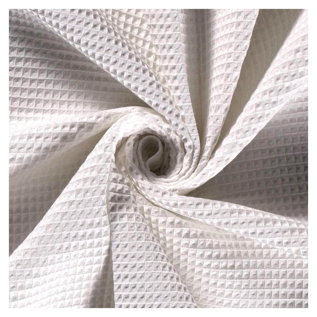 Waffelpiqué Meterware für Babys - Baumwolle 100 Klasse 1 - Waffelstoff, Waffelmuster, Handtuchstoff, Badetextilien *ab 50 cm, Farbe: 050 weiß