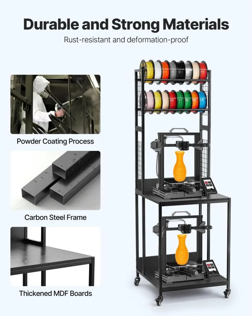 Support de filament 3D robuste à 4 étages pour bobines de 1kg et 2kg - 5