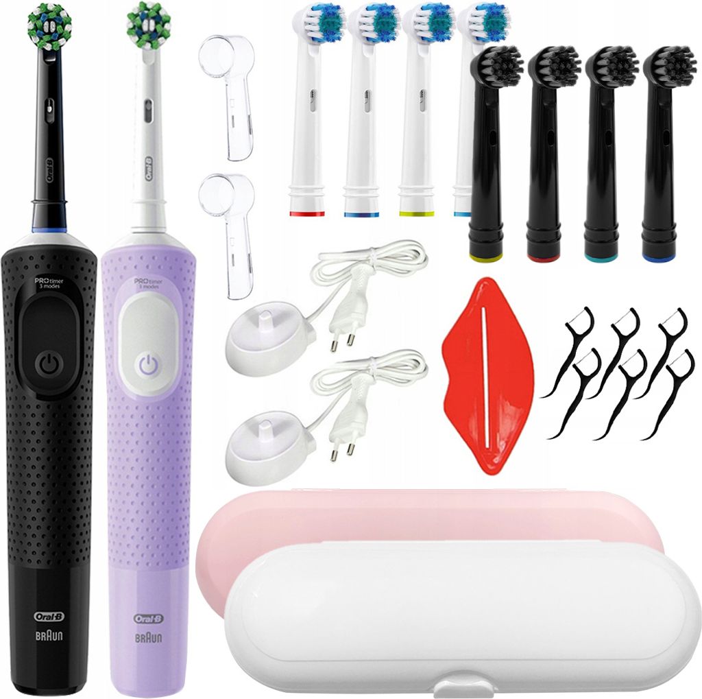 Oral-B Vitality Pro D103 schwarz flieder elektrische Zahnbürste Set 2er