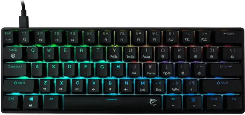 White Shark Shinobi 2 Noir - Clavier Gaming Switch Brown Tactile US SW