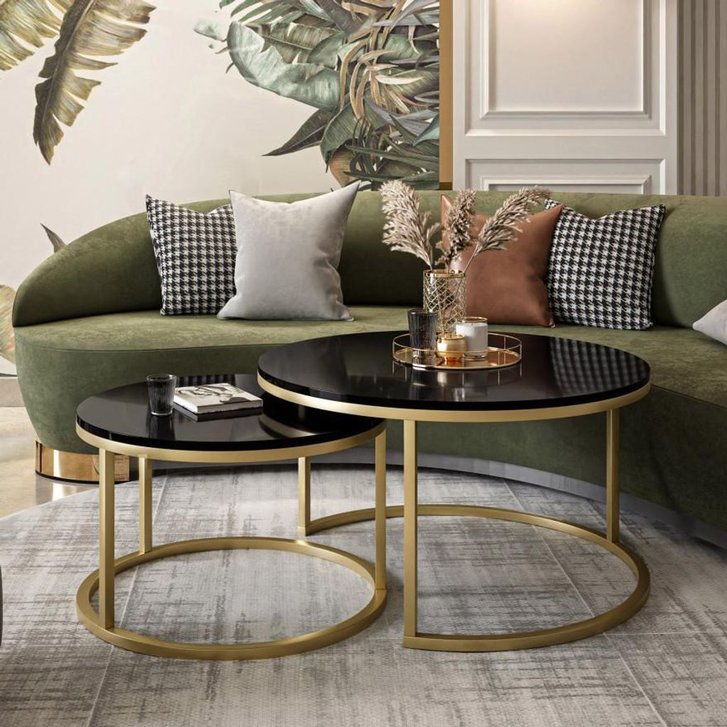 Runder Tisch 2in1 CIRI Gold Matt