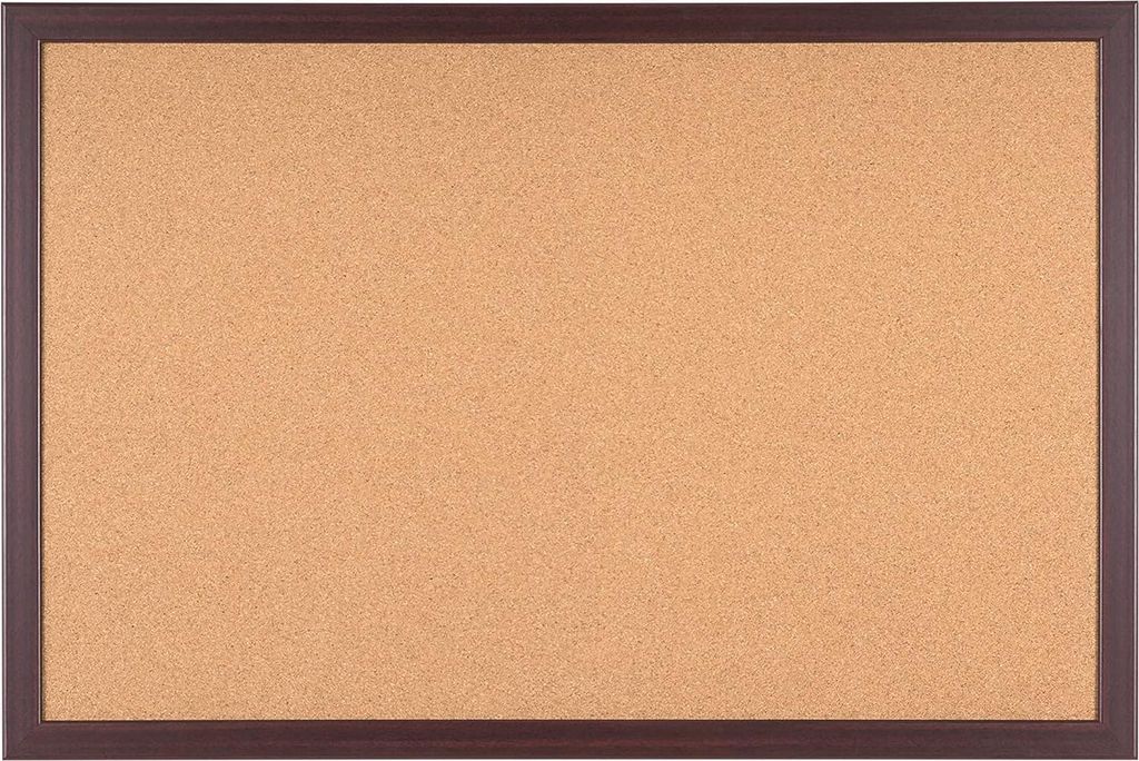 Ökologisches Korkbrett - selbstheilend - mit Kirschholzrahmen - 90 x 60 cm