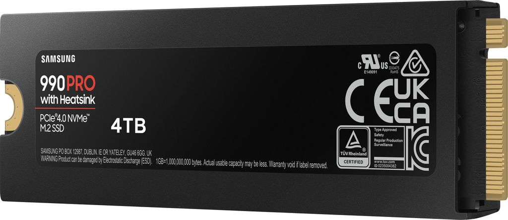 Samsung 990 PRO Heatsink 4 TB, SSD, (PCIe 4.0 x4, NVMe 2, Produktbild 