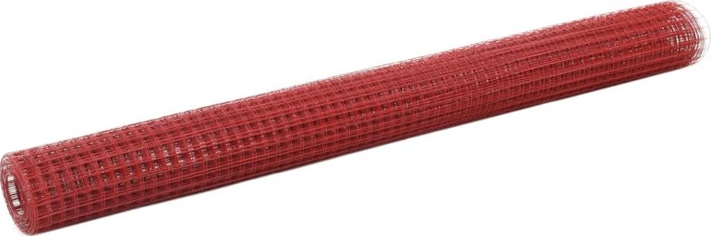 Maison Exclusive - Drahtzaun Stahl mit PVC-Beschichtung 25x1,5 m Rot