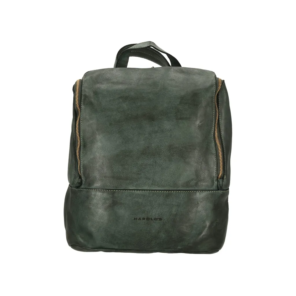 Sac à Dos en Cuir Vert Foncé Submarine avec Compartiment Ordinateur - 2
