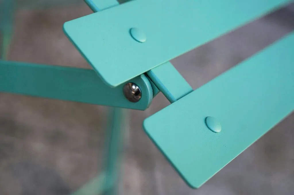 Set da Giardino SEMPLICI in Metallo Verde Menta - Stile Retrò 3 Pezzi - 11