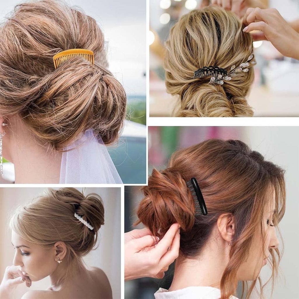 Haarkamm aus Kunststoff - 16 Stück - Französischer Kamm für die Seitenhaare - Haarspangen - Seitenkämme