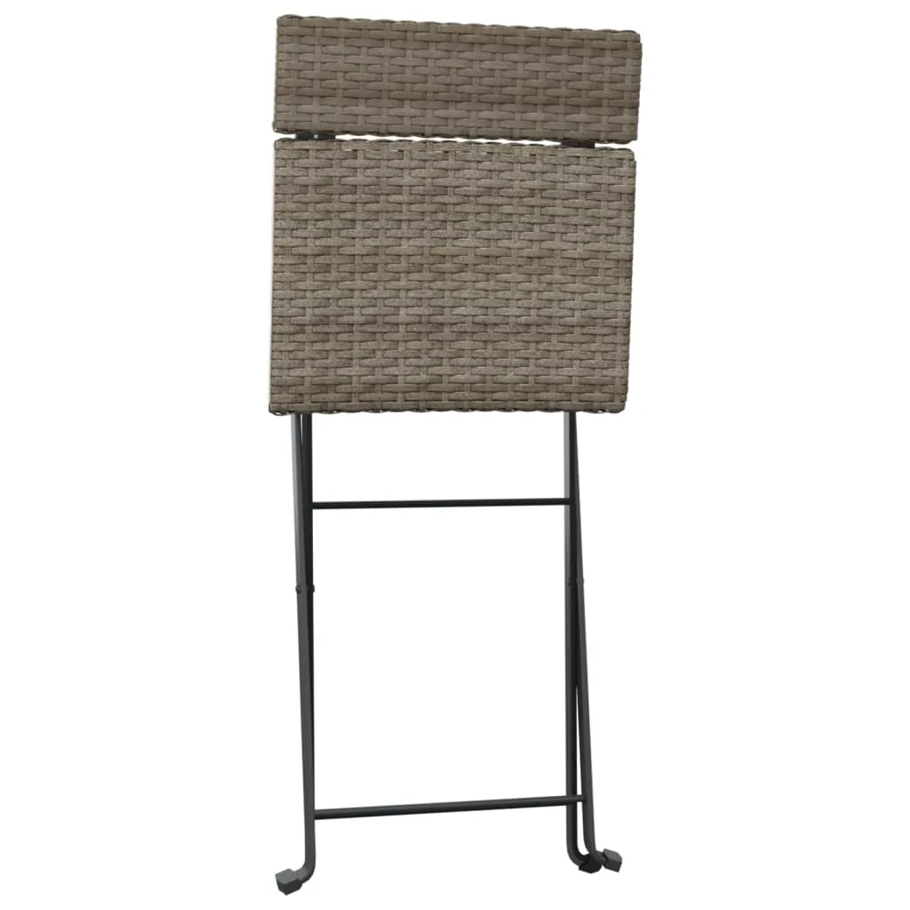 Ensemble Table et Chaises de Jardin pour Petit Espace Gris Pliable - 7