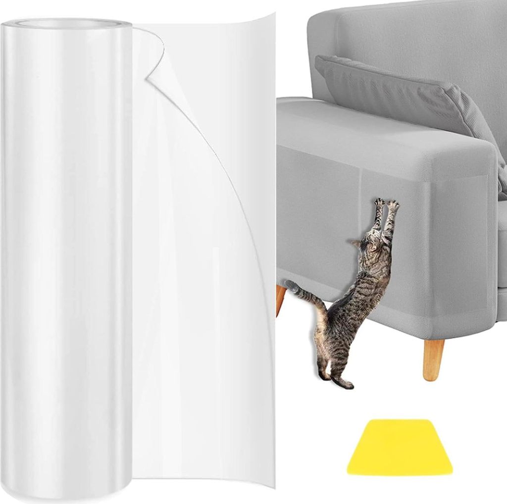 Selbstklebender Kratzschutz für Katzen - transparente Antikratzfolie - 3m x 40 cm