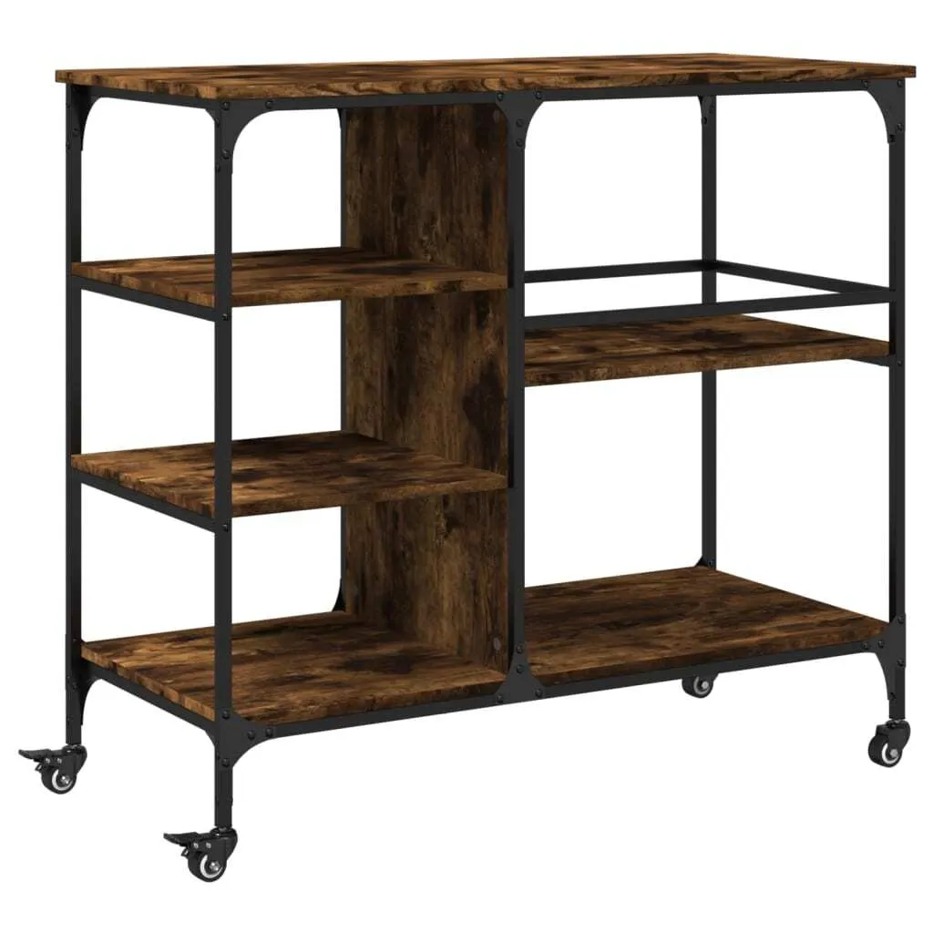 SYFAX Carrello da Cucina Rovere Fumo 100x45x89,5 cm - Isola Mobile