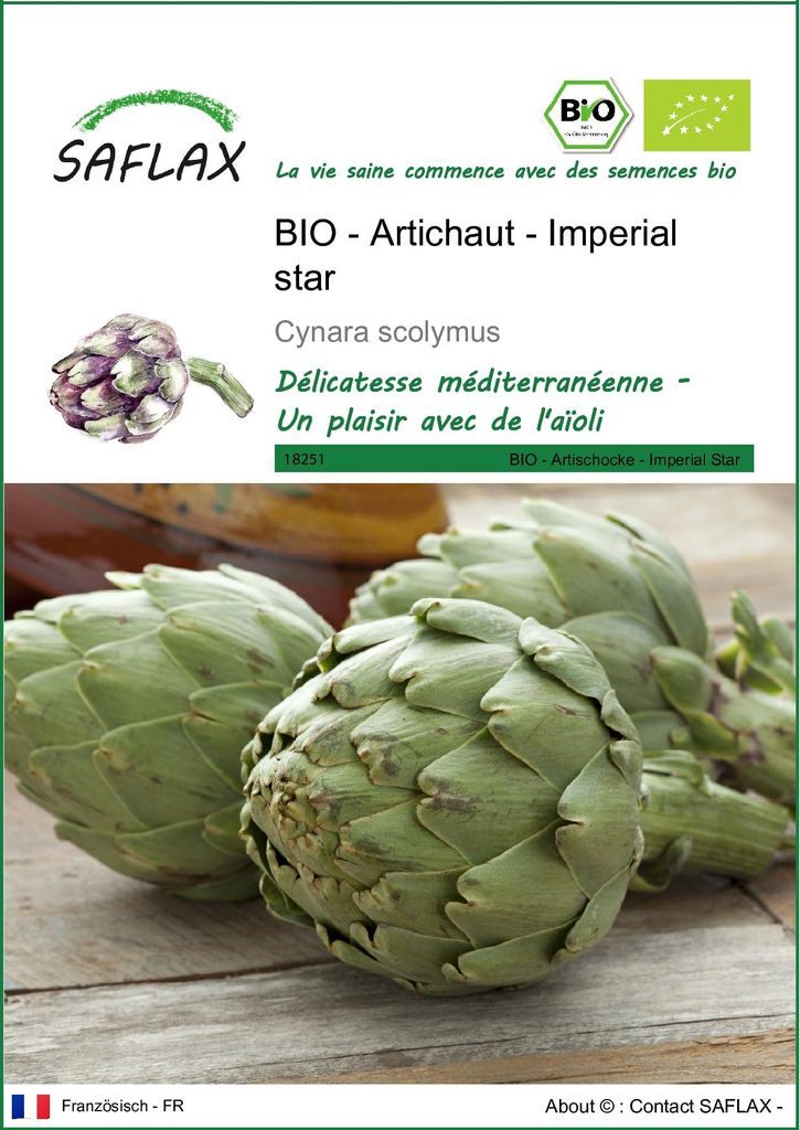 SAFLAX  -- Artichaut - Imperial star - 5 graines - Cynara Image du produit 