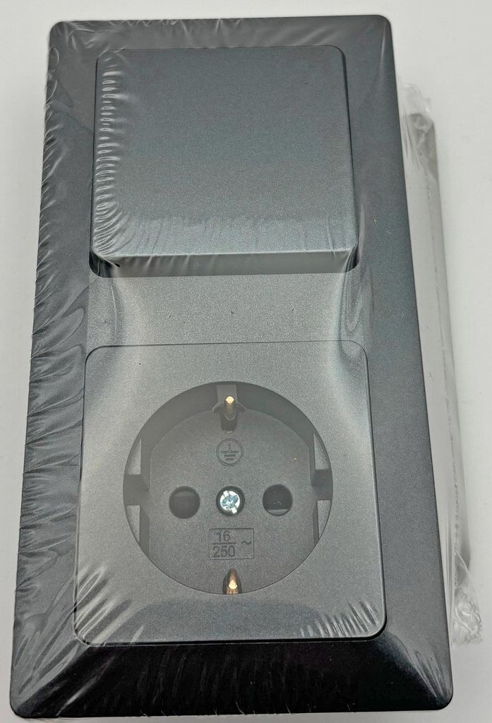 ChiliTec 23121 MILOS Set Steckdose + Schalter + Rahmen Produktbild 