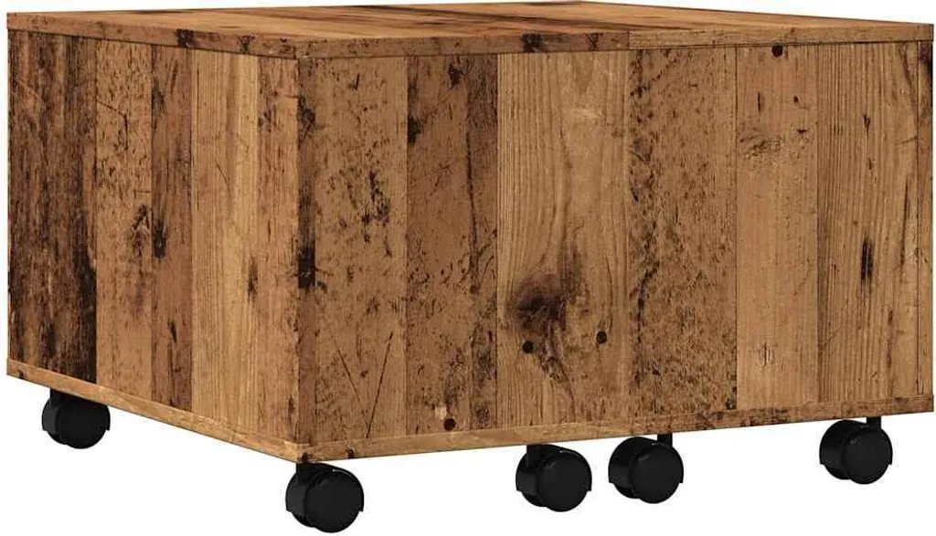 Coffee Table Industrial Legno di Recupero 60x60x38 cm - Arredo Loft
