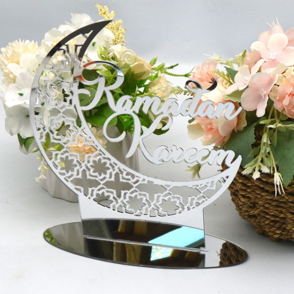 Hajj Mubarak Ramadan Mubarak Cake Topper - Eid Mubarak Festival Moon Srar Cake Topper - Eid Al Fitr & Eid Al Adha Festival Baby Shower Birthday Party Decorations