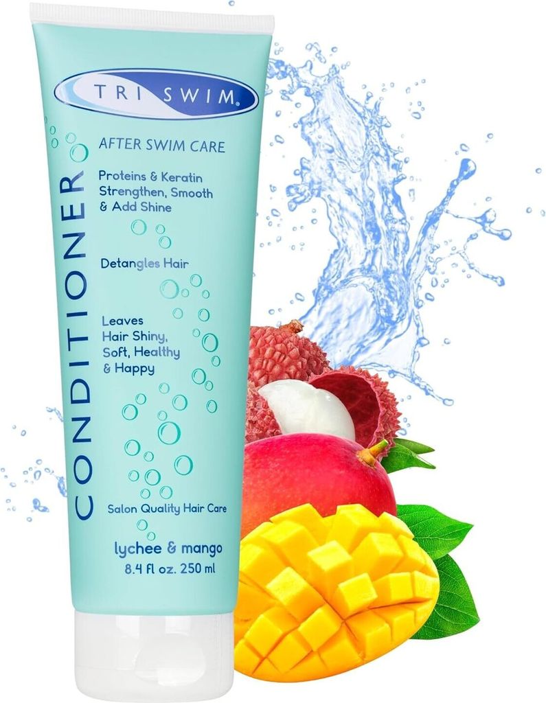 TRISWIM Stark Regenerierende Haarspülung Haarpflege nach dem Schwimmen Feuchtigkeitsspendende Vegane Anti-Chlor Haarbehandlung für Schwimmer Anti...