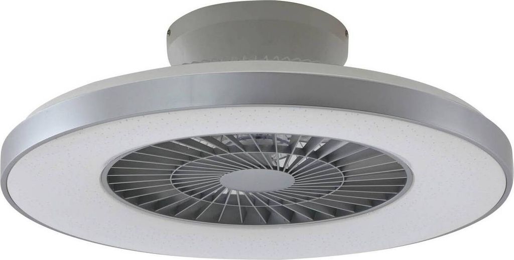 Lindby Smart LED-Deckenventilator Paavo, silber, leise, Tuya