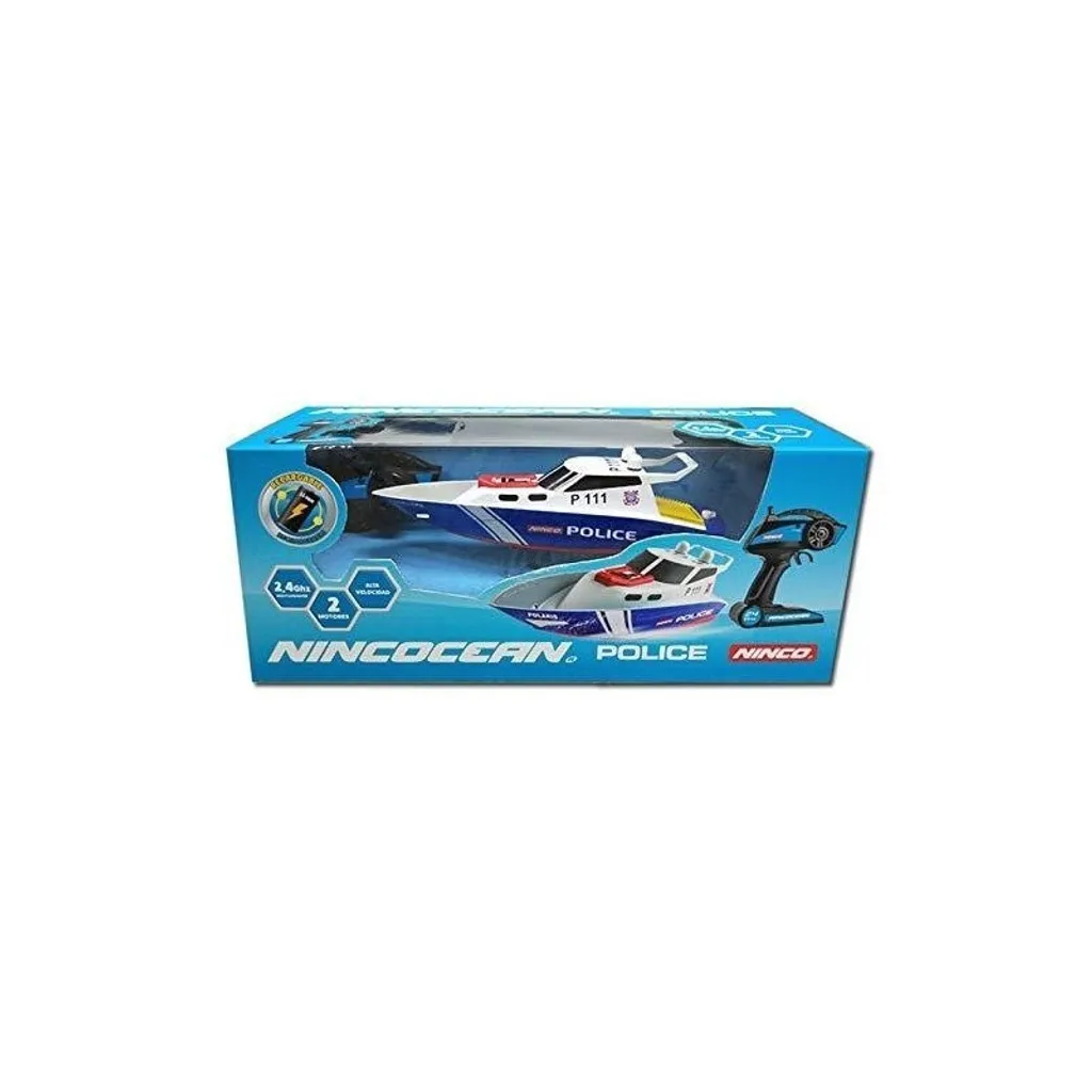 Bateau Télécommandé Police NincoOcean Jouet Aquatique Haute Vitesse