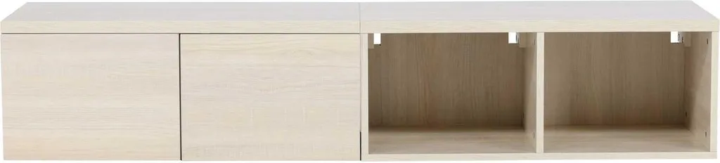 Meuble TV pour Salon Nomi Whitewash 2 Portes - Optimisez votre Espace TV