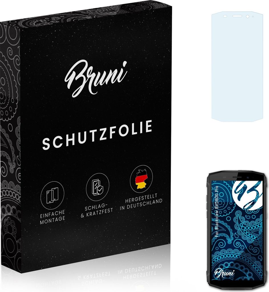 Bruni Basics-Clear 2x Schutzfolie kompatibel mit Blackview BV5800 Pro Folie