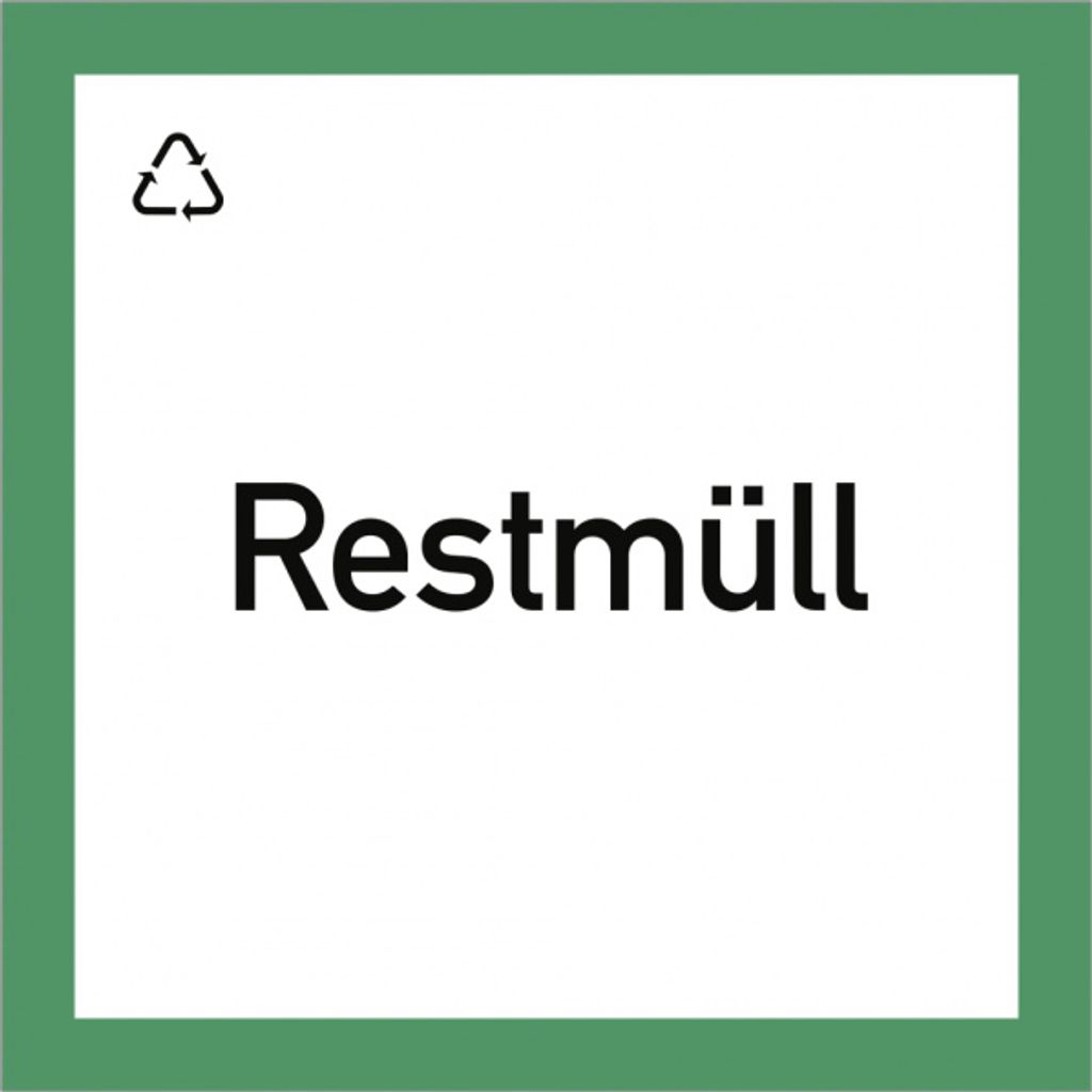 Dreifke Wertstoffkennzeichnung "Restmüll", Folie, 300x300 mm