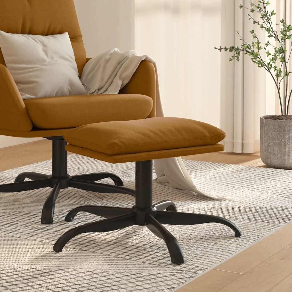 The Living Store Fußhocker Braun 60x60x36 cm Samt Produktbild 