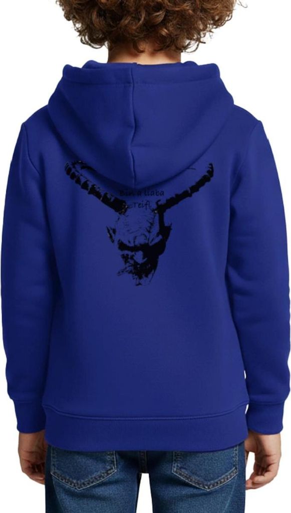 Spreadshirt Krampus Bin A Liaba Teifl Kinder Premium Hoodie, 158/164 (12 Jahre), Royalblau