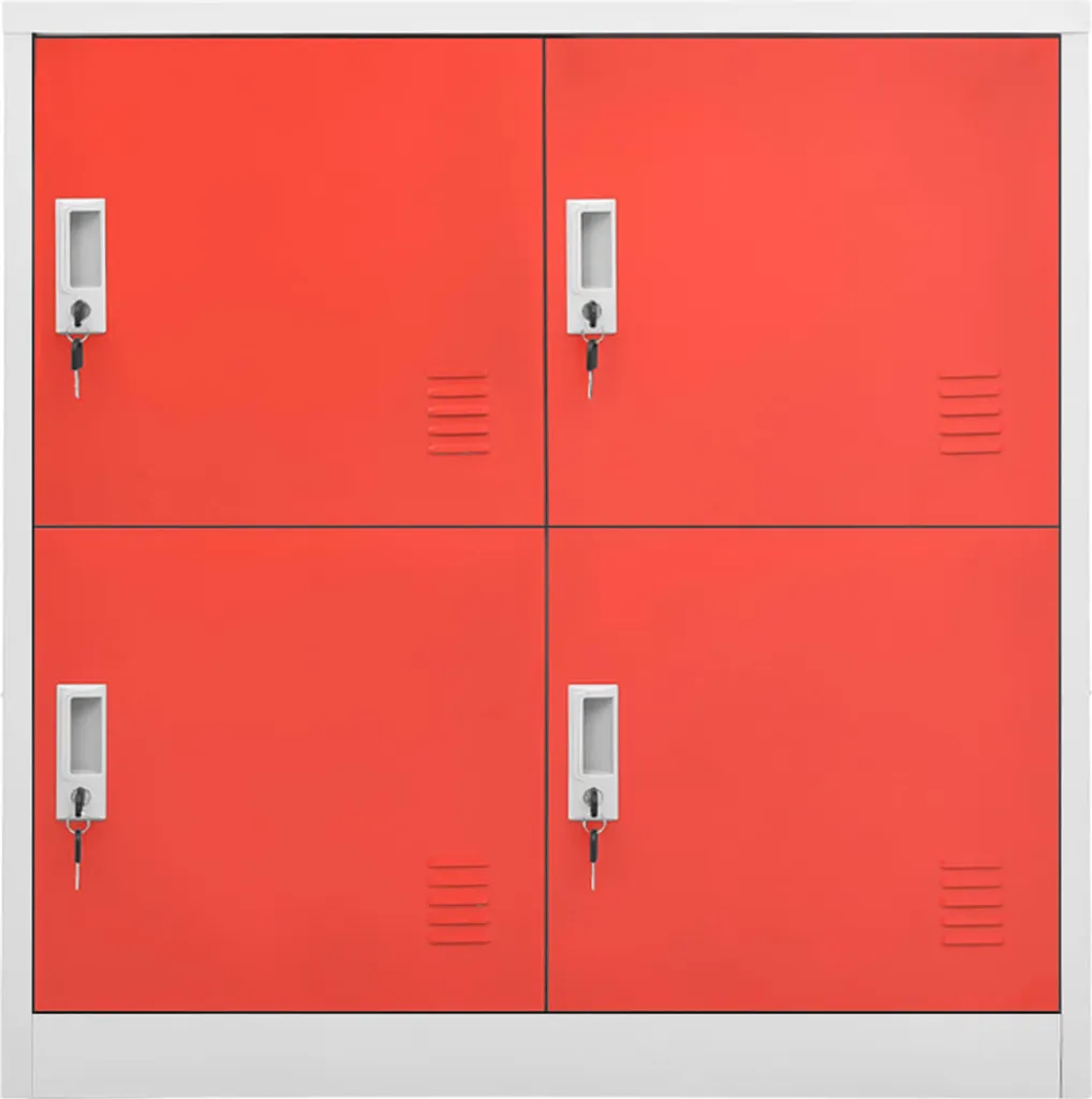 Armadietto Spogliatoio Metallico vidaXL 90x45x92,5 cm Grigio e Rosso