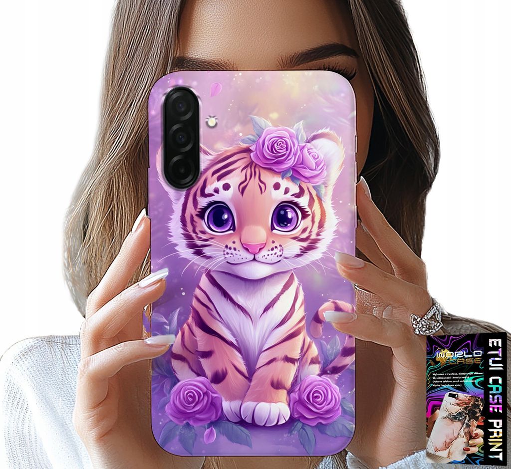 Hülle Für Samsung Galaxy A26 5G - Süsser Tiger Auf Rosa Hintergrund + Glas