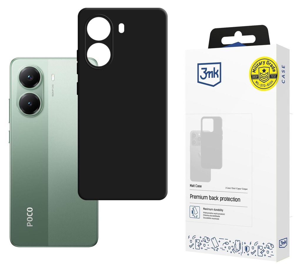 Mobiili tagakaas 3MK Poco X7 Pro, matt must Immagine del prodotto 