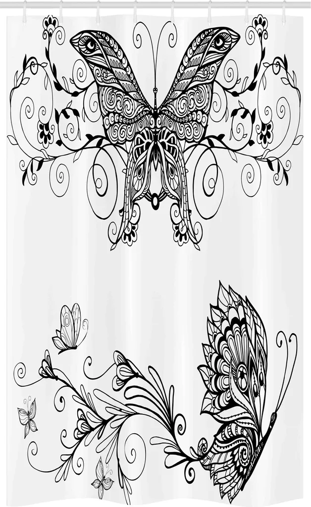 Decorazione Bagno Mandala: Tenda ABAKUHAUS 120x180 Bianco e Nero