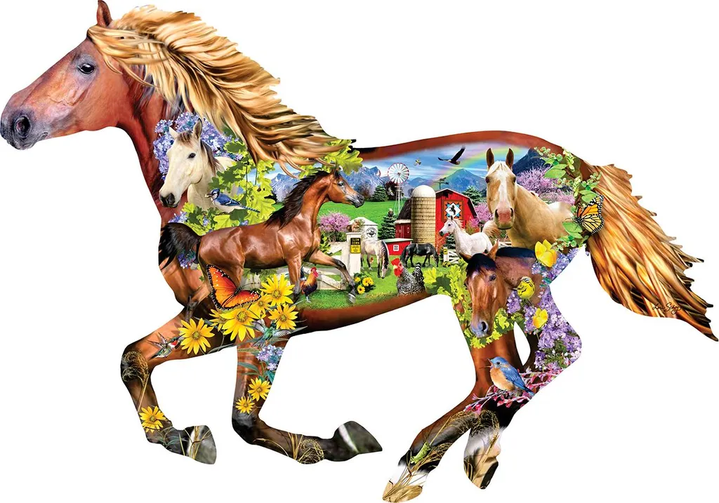 Activité détente Puzzle 800 pièces Ferme des chevaux - Loisir créatif