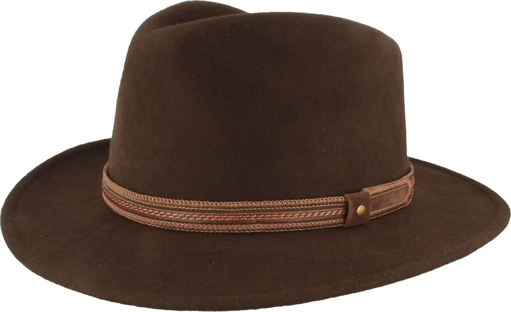 Cappello stretto da esterno con cuciture decorative - fascia in Pelle finta di Hut-Breiter