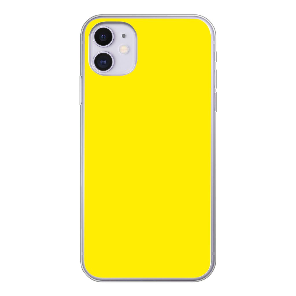 MuchoWow Handyhülle Schutzhülle Hülle für iPhone 11 Gelb - Zitrone - Neon - Farben Silikon Softcase Handy Hülle - Handytasche