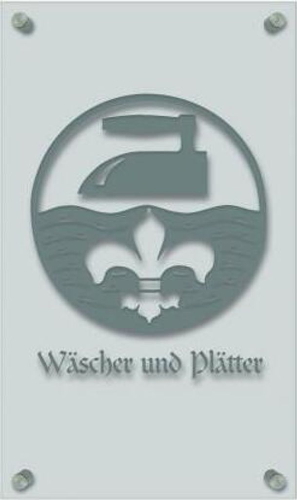 Zunftschild Handwerkerschild - Wäscher und Plätter - beschriftet auf edler Acryl-Kunststoff-Platte – 309407 Color - silber