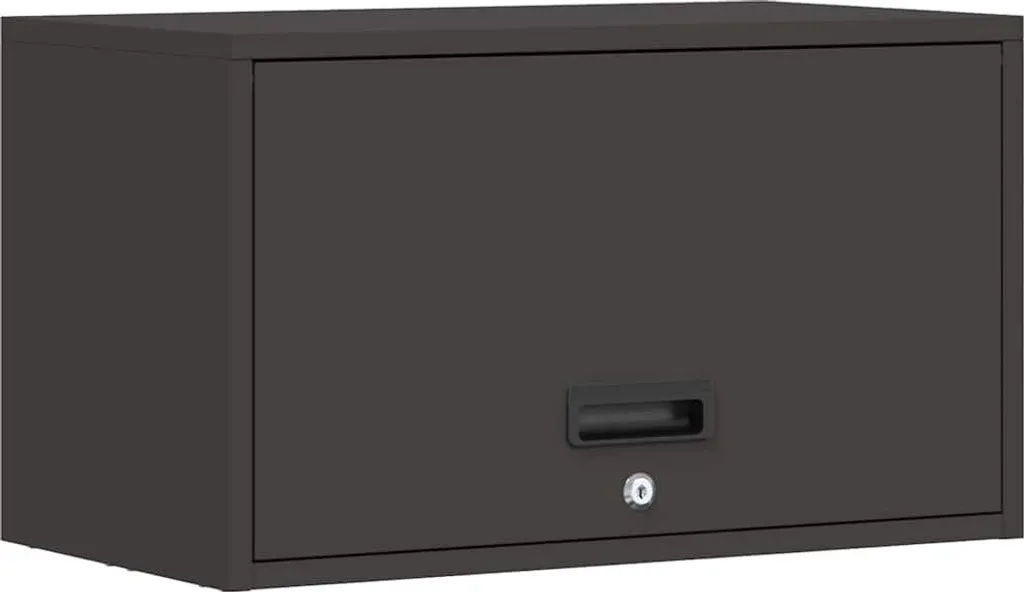 Armoire de garage suspendue noire 60x33x35cm en métal haute densité