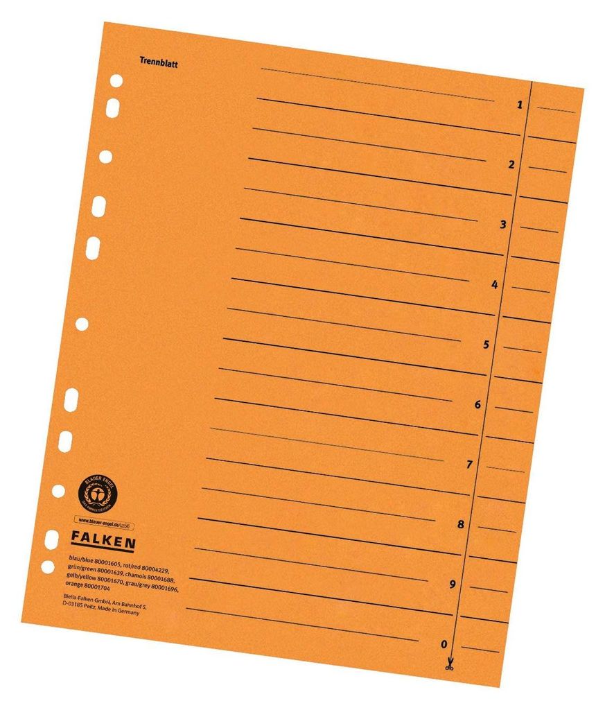 Falken A4 - Trennelement - orange (Packung mit Produktbild 