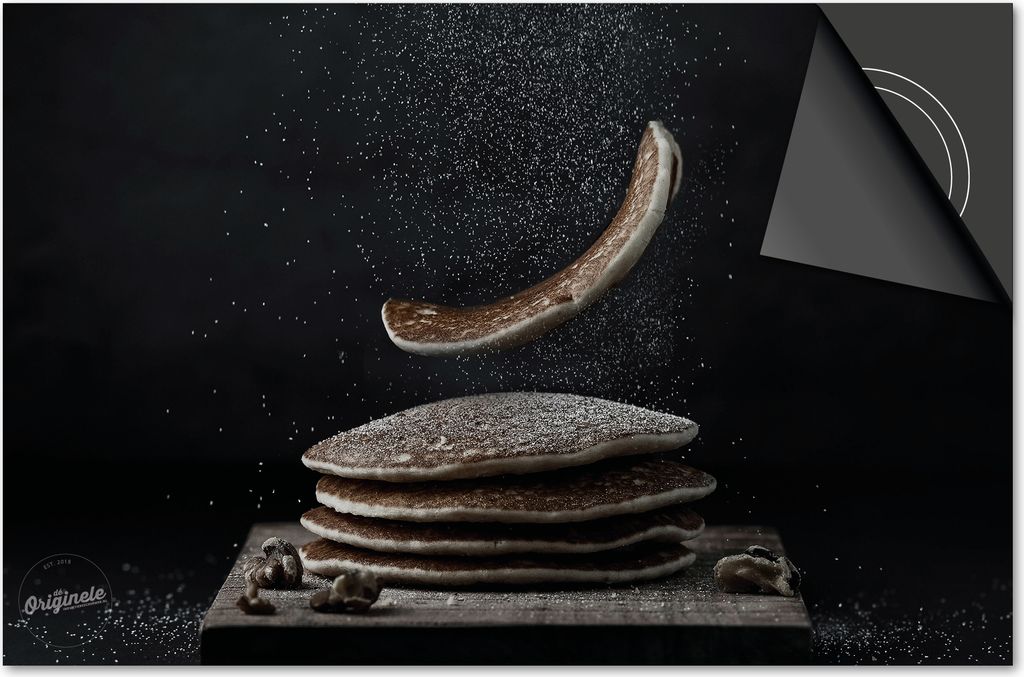 Induktionsschutz 76x51,5 - abdeckplatte Induktion matt- Dietrix Kochfeldschutz- DELUXE - Food - Pfannkuchen